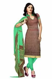 a girls that wear brown colour and green paint 